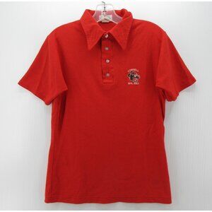 VINTAGE Cornell University Polo Shirt Small Big Red Logo 7 80s Knit NCAA